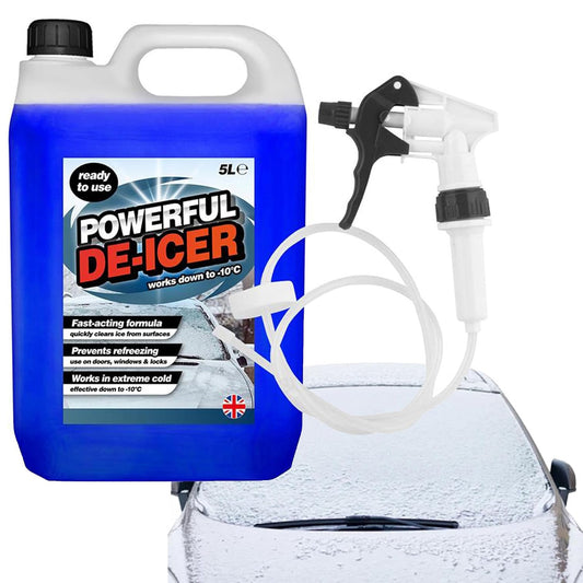 5L Powerful De-Icer Fast-Acting Formula Windscreen Ice Remover With Long Hose Trigger