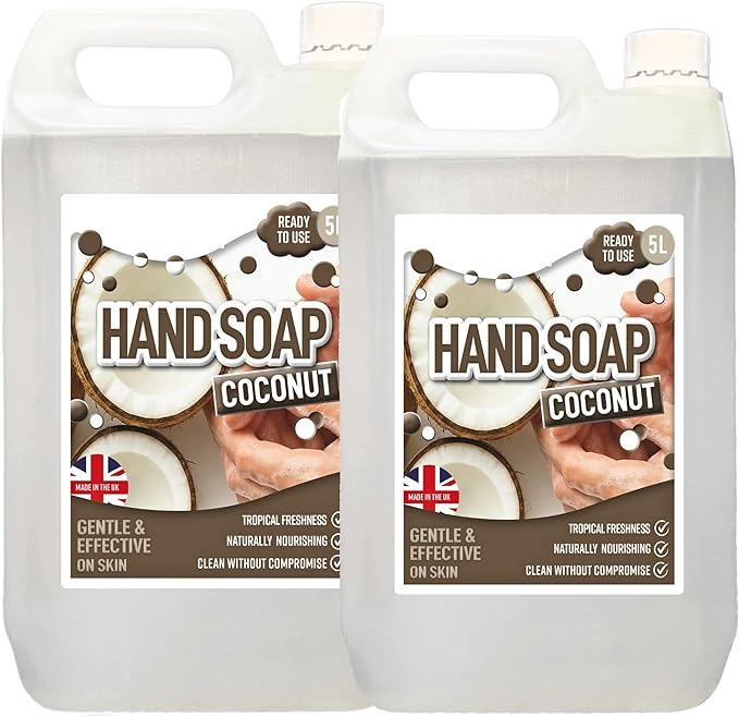 5 Litre Ready To Use Coconut Hand Soap Hydrates & Softens Non-Sticky Effective Cleanser