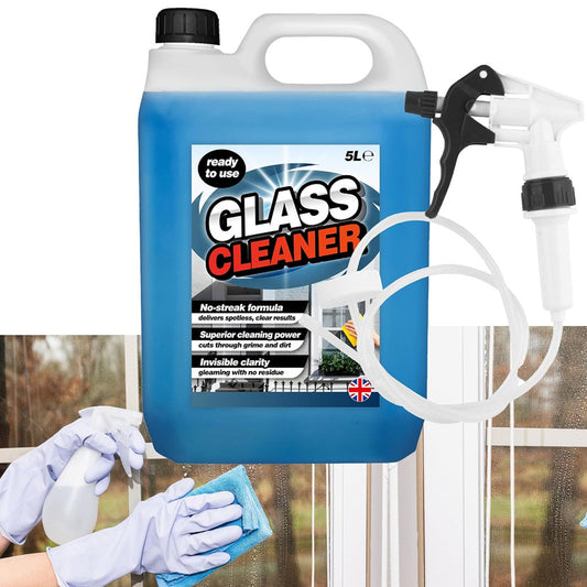 5 Litre Glass & Window Cleaner With Convenient Long Hose Trigger
