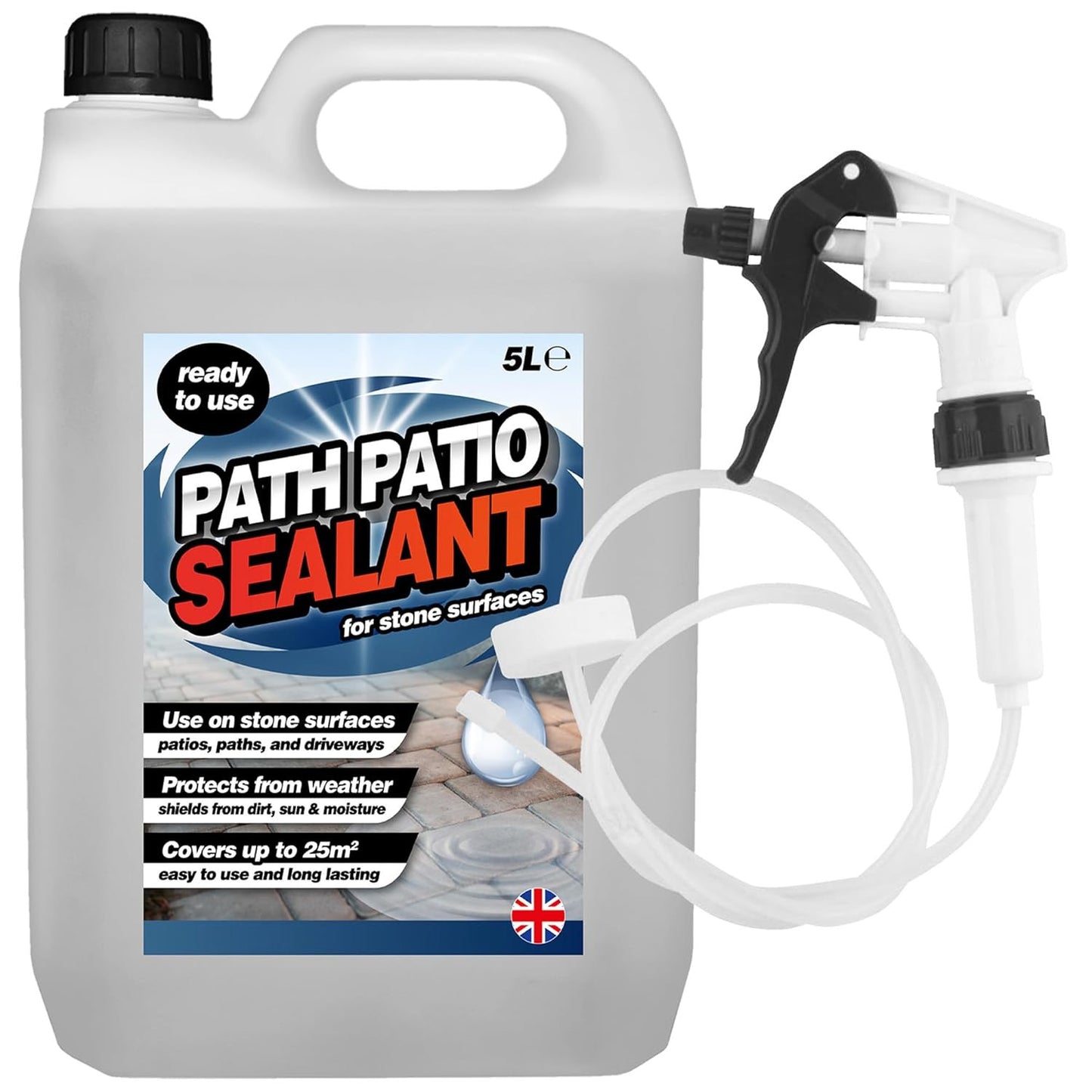 5L Ready To Use Path & Patio Sealant With Convenient Long Hose Trigger
