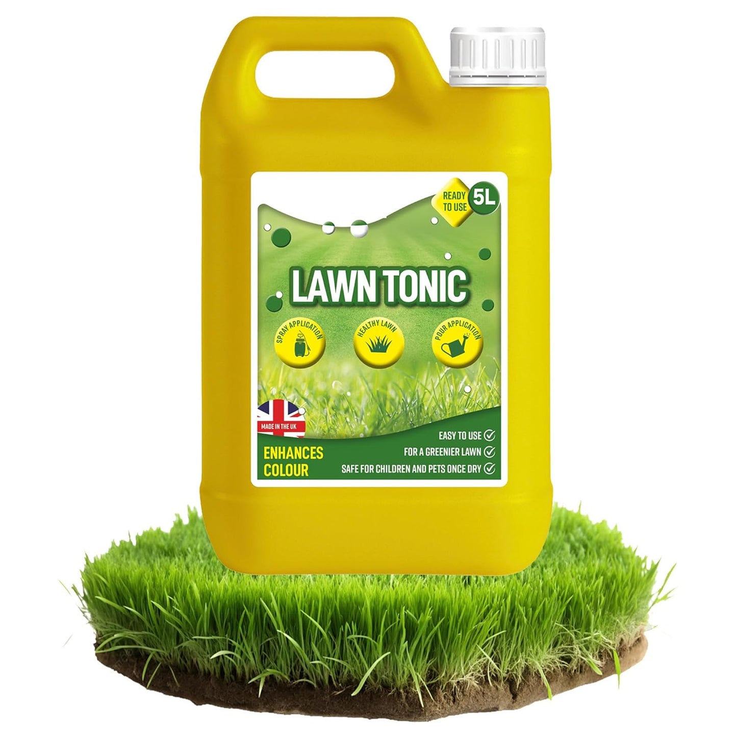 5L Lawn Tonic Ready To Use Greener Grass Feed Healthier Looking Garden Enhances Lawn Colour