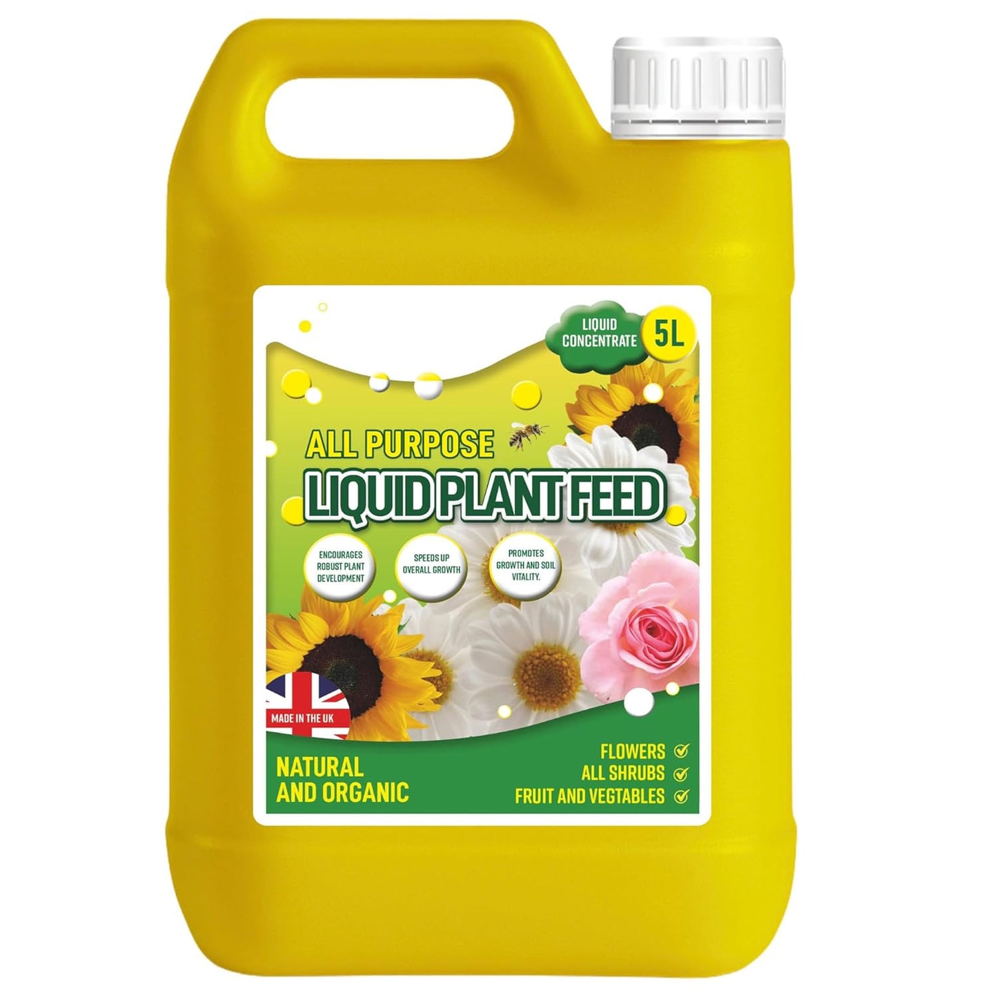 5L All Purpose Concentrated Liquid Plant Feed Promotes Growth & Soil Vitality Flowers