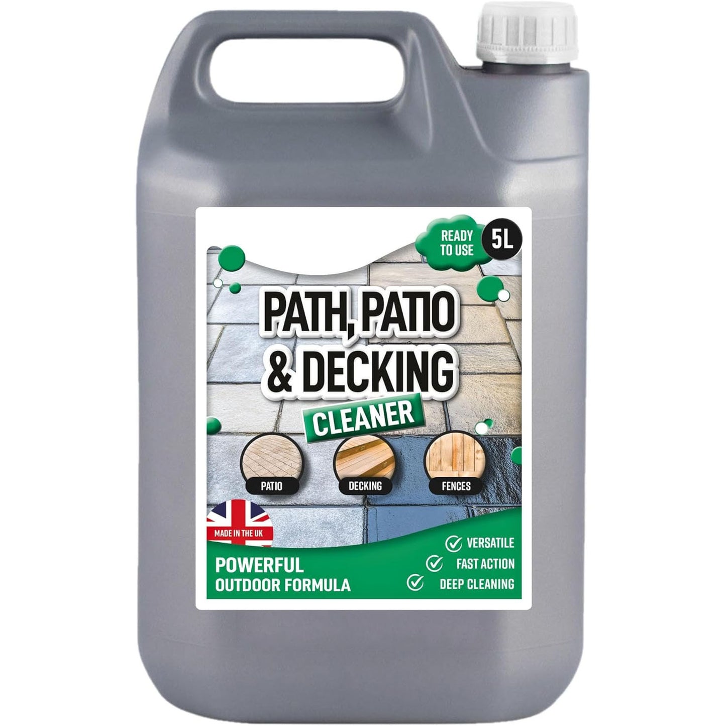 5L Patio & Decking Cleaner Removes Dirt, Grime & Stains Ready To Use