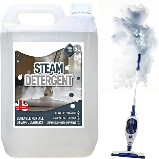 5 Litres Steam Detergent Fresh Linen Scent For Steam Mops & Cleaners Ideal For Floors, Tiles, Glass & Washable Hard Surfaces