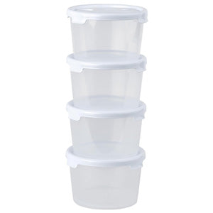Round 300ml Stackable Plastic Food Container Boxes With Lids