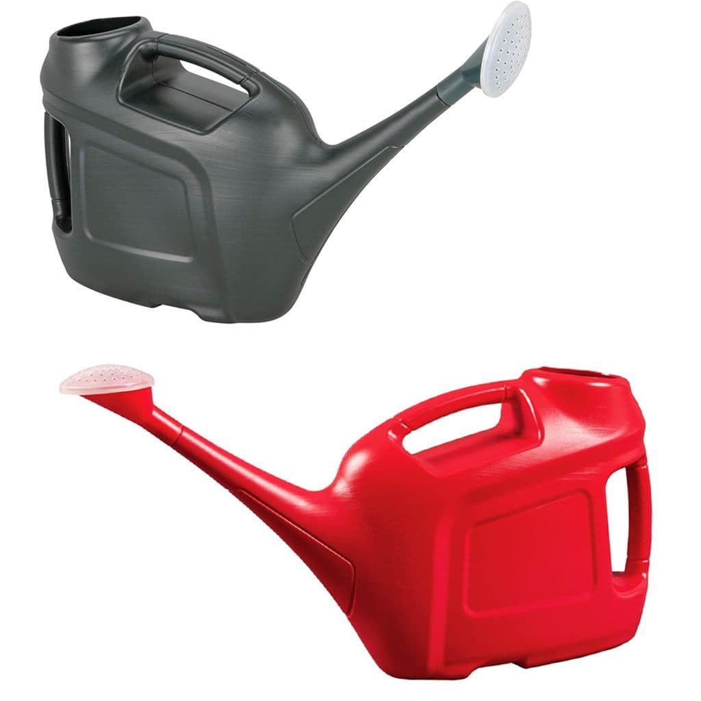 6 Litre Red Or Green Lightweight Watering Cans With Sprinkler Heads & Handles