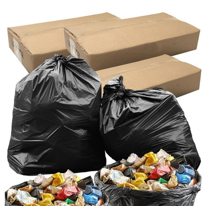80L Large Black Refuse Sacks 140 Gauge For Rubbish & Waste