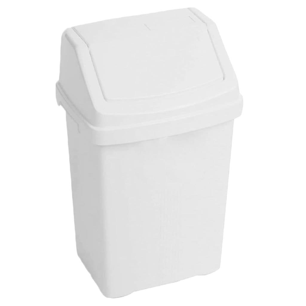 8L Ice White Flip Top Waste Rubbish Bins For Home, Office & Kitchen