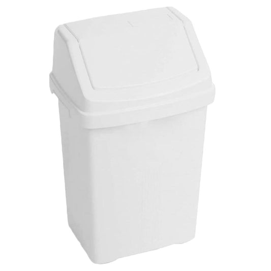 8L Ice White Flip Top Waste Rubbish Bins For Home, Office & Kitchen
