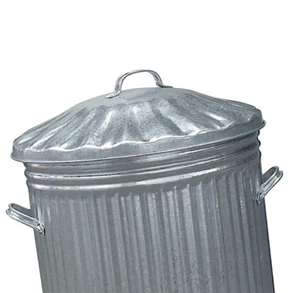90L Galvanised Metal Home Kitchen Storage Rubbish Bin With Lid & Handles