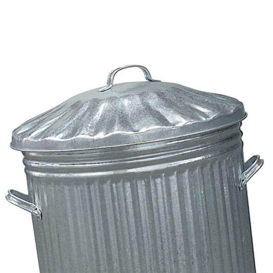 90L Galvanised Metal Home Kitchen Storage Rubbish Bin With Lid & Handles