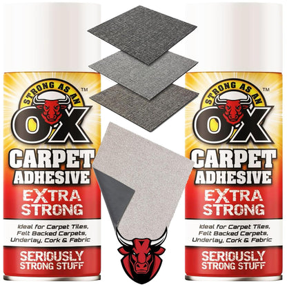500ml Heavy Duty Extra Strong As An Ox Carpet Adhesive For Carpet, Vinyl, Tiles & Fabric