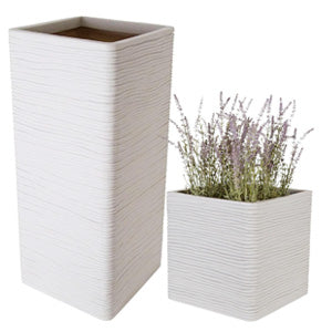 Square & Tall Amalfi Stone Effect Planters Ideal For Home & Gardens