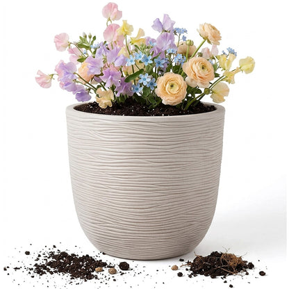 XL Stone Effect Amalfi Round Garden Indoor Outdoor Flower & Tree Planter