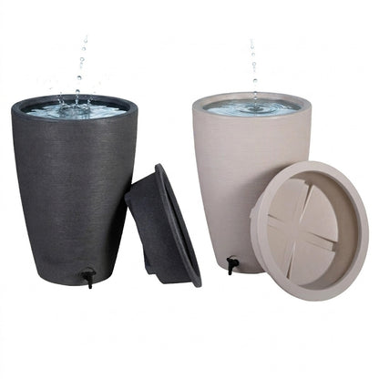 120L Amesbury Stone Garden Rain Water Collectors With Tap & Lid