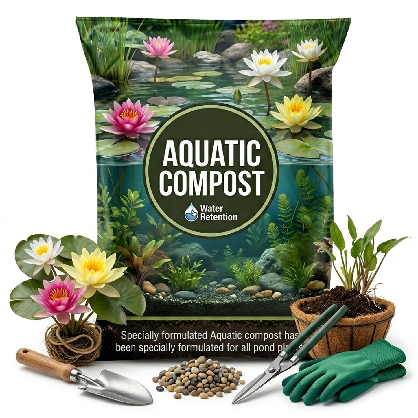 20 Litres Aquatic Compost Nutrient-Rich Feed Soil With Loam & Grit