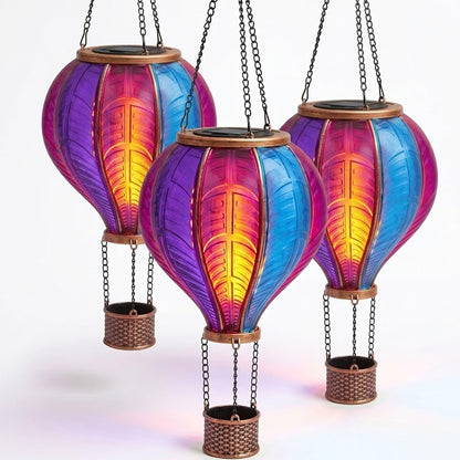Aurora Flaming Balloon Garden Light Solar Hanging Lantern Warm White LED