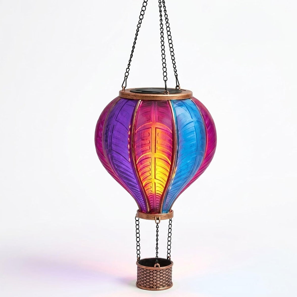 Aurora Flaming Balloon Garden Light Solar Hanging Lantern Warm White LED