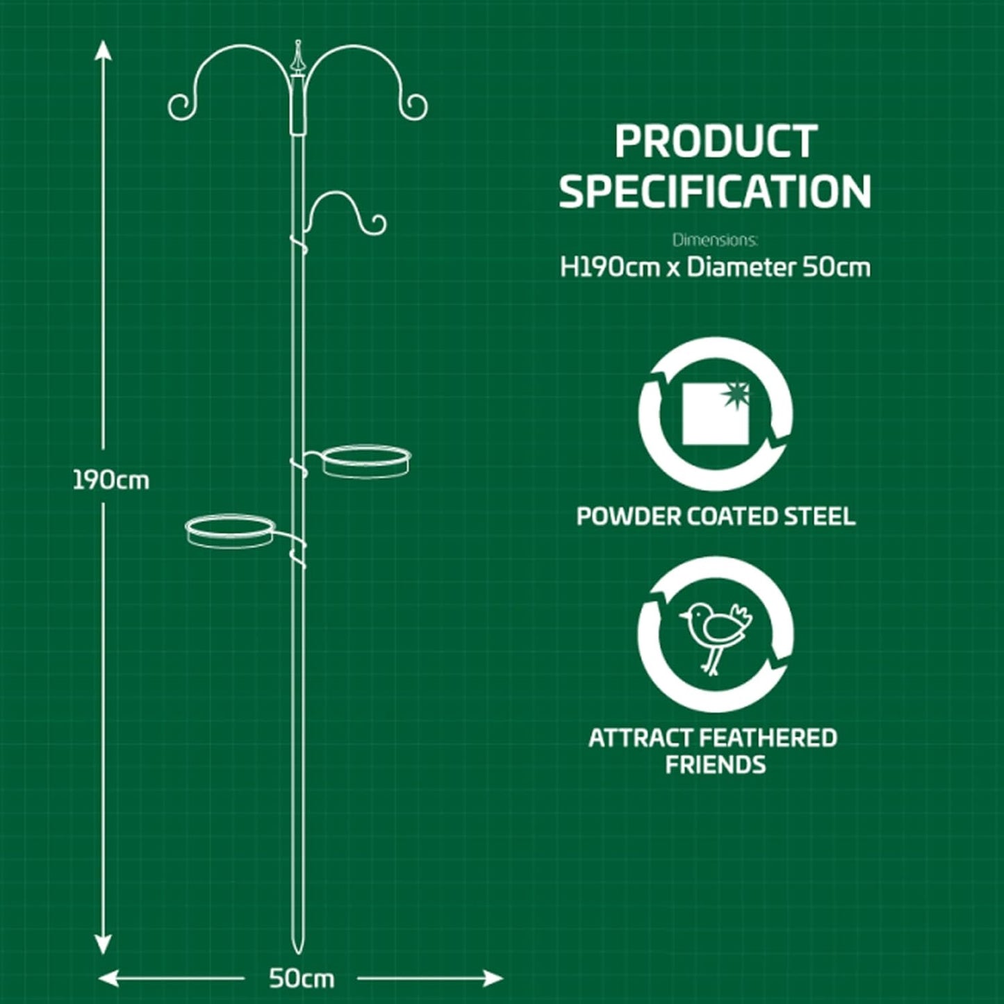Traditional Bird Feeding Station Kit With Metal Mesh Feeder