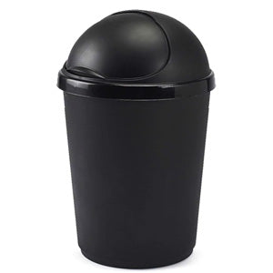 50L Black Kitchen Bullet Bin With Roll Open Lid