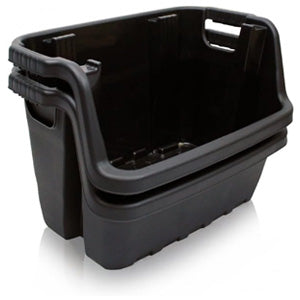 Heavy Duty Black Plastic Open Fronted Storage Crates