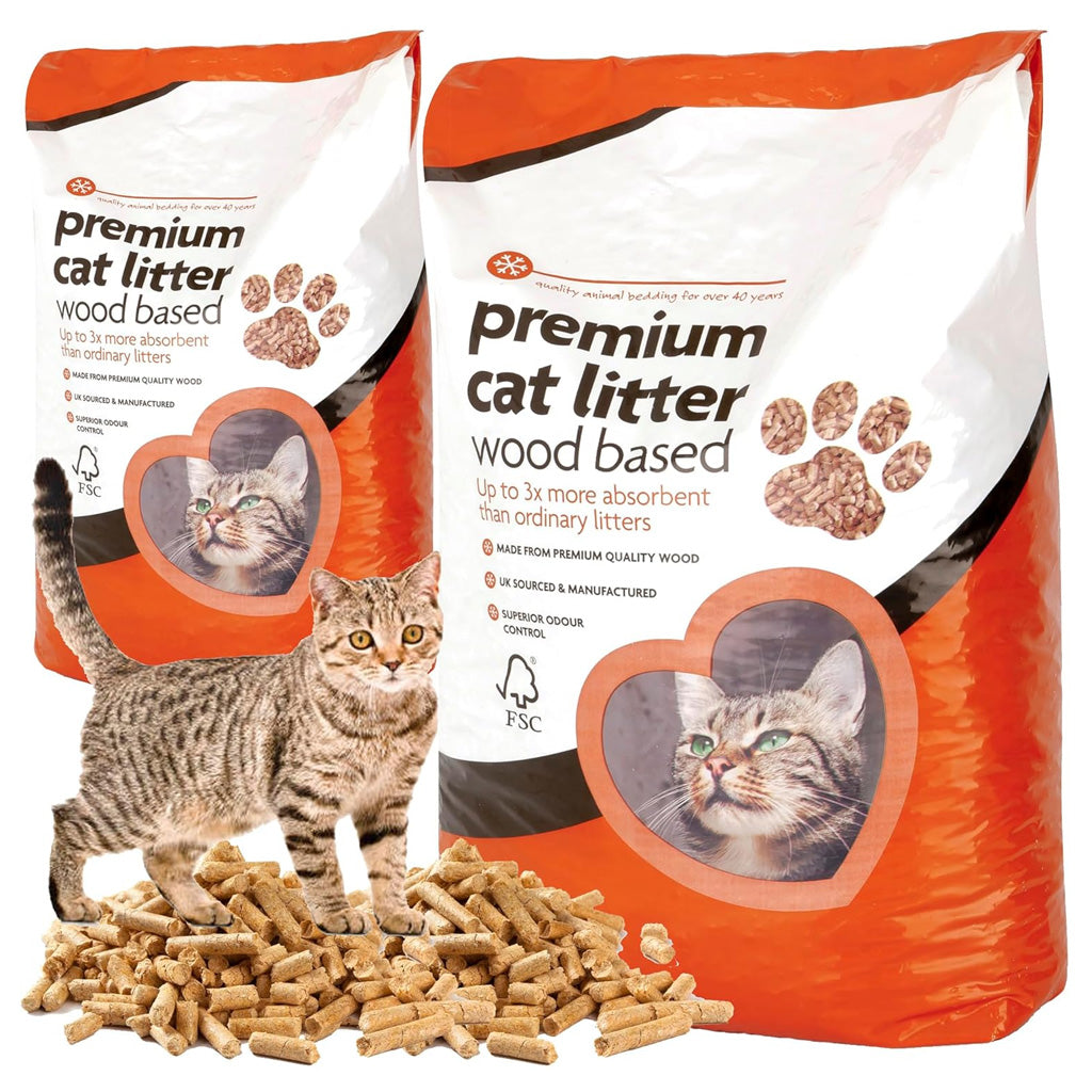 Premium Cat Litter Wooden Pellets Clean & Easy To Use Ultra Absorbent Odour Control Soft Bedding