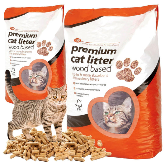 Premium Cat Litter Wooden Pellets Clean & Easy To Use Ultra Absorbent Odour Control Soft Bedding
