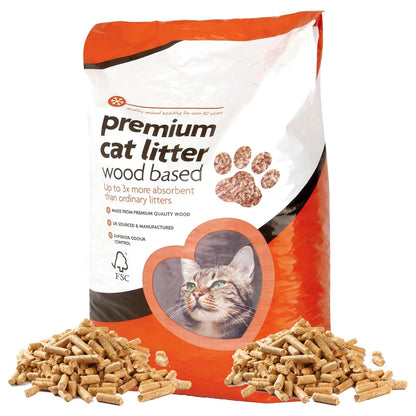 Premium Cat Litter Wooden Pellets Clean & Easy To Use Ultra Absorbent Odour Control Soft Bedding
