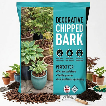 40L Decorative Chipped Bark For Gardens, Borders, Paths & Landscaping