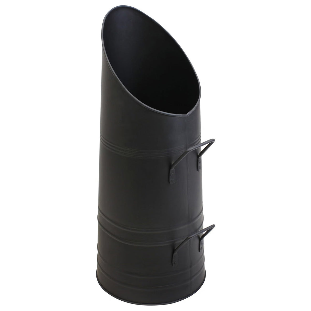 22" Heavy Duty Black Coal Hod Bucket for Fireplaces with Easy Fill Lip