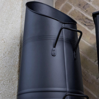 22" Heavy Duty Black Coal Hod Bucket for Fireplaces with Easy Fill Lip