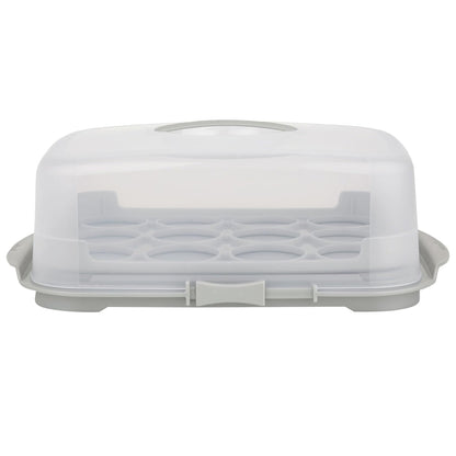Clear Plastic Cake/Cupcake Caddy Storage Container With Lids & Carry Handles