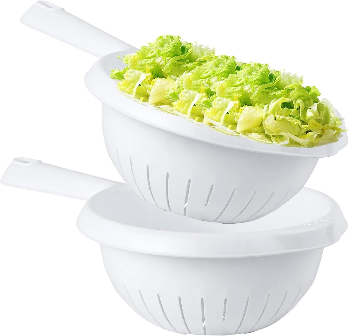 Ice White Handled Colander/Sieve Deep Filter Basket