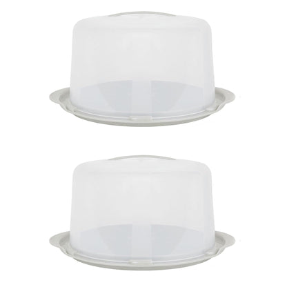 Clear Plastic Cake/Cupcake Caddy Storage Container With Lids & Carry Handles