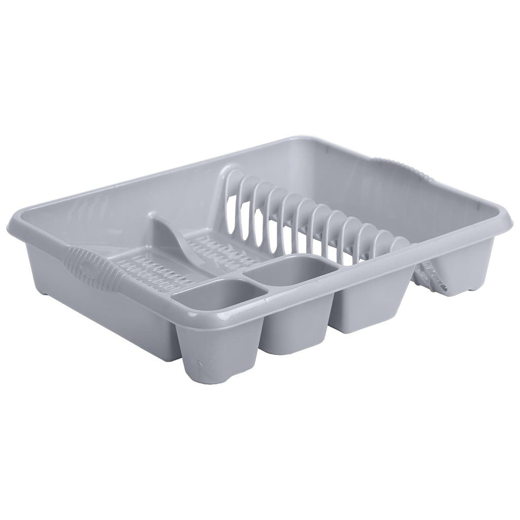 Silver or Black Large Dish Drainer With Integral Handles