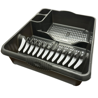 Silver or Black Large Dish Drainer With Integral Handles