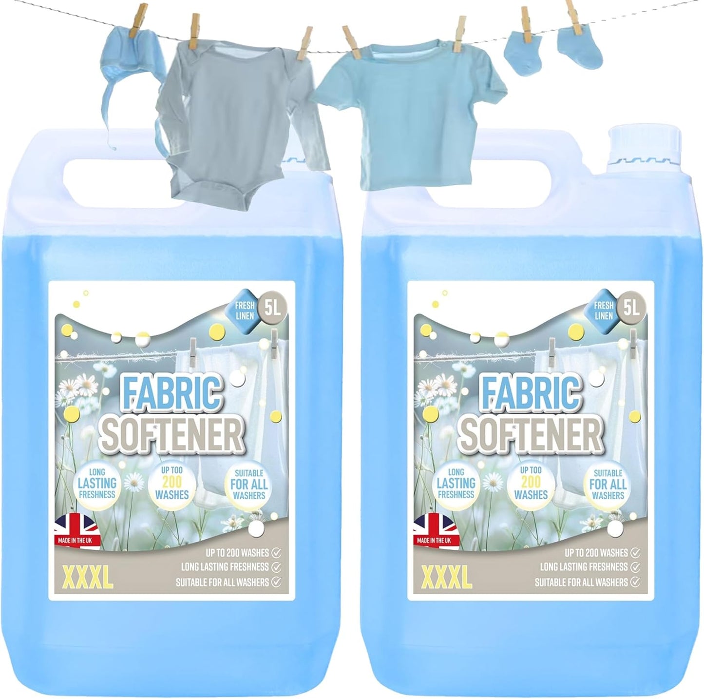 5L Fresh Linen Fabric Softener Conditioner Original Clean Linen Scent