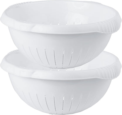 Multi Purpose 30cm Ice White Colander Filter Basket