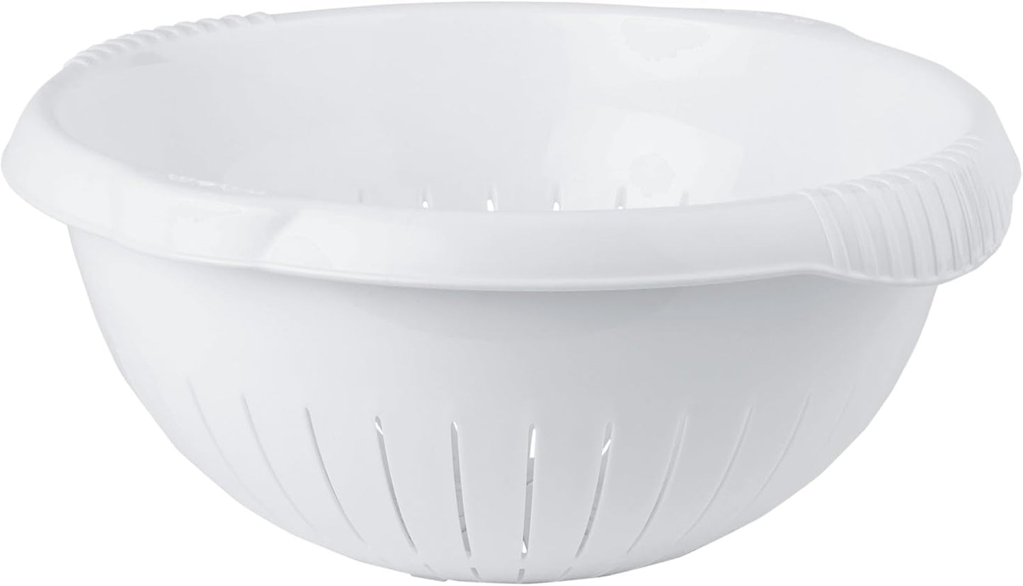 Multi Purpose 30cm Ice White Colander Filter Basket