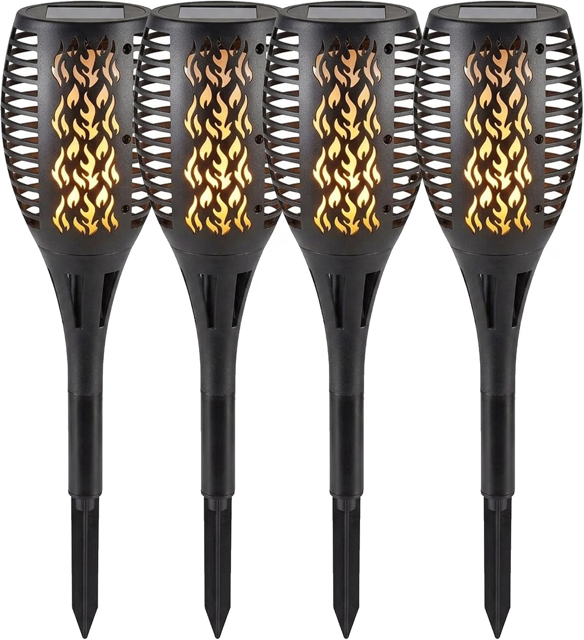 Solar Realistic Flame Torch Lights Waterproof Outdoor Garden Patio Pathway Decor