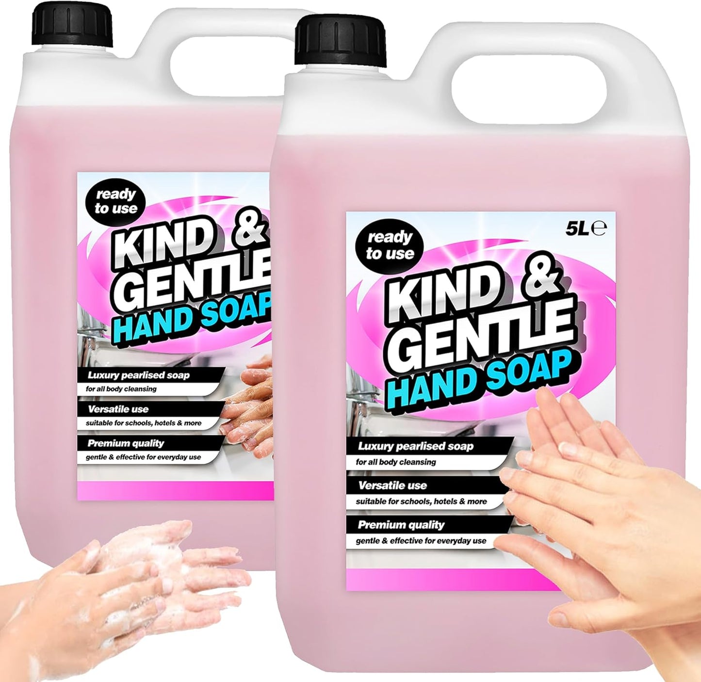 5 Litre Pink Pearlised Kind & Gentle Luxury Hand Soap For Office, Home, Restaurants & Commercial Washrooms