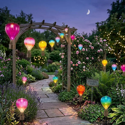 Hot Air Balloon String Lights 4.7m Outdoor Fairy Lights LED Solar Multi Coloured