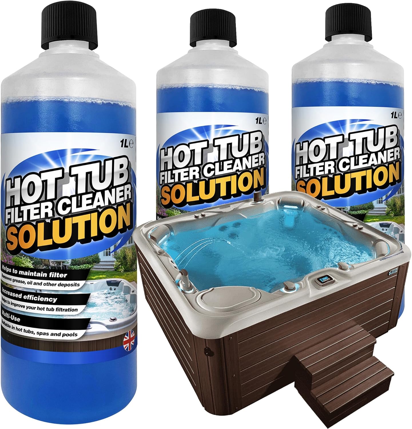 1 Litre Hot Tub Spa & Pool Filter Cartridge Cleaner