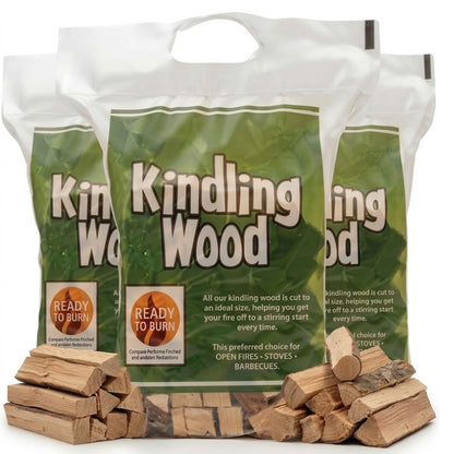 2KG Kindling Wood Carry Bag - Premium Wood for Fireplaces, Stoves & BBQs