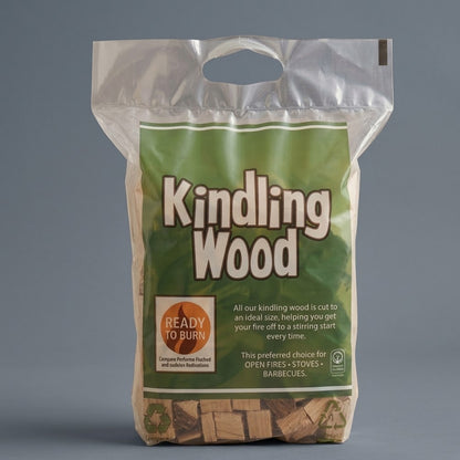 2KG Kindling Wood Carry Bag - Premium Wood for Fireplaces, Stoves & BBQs