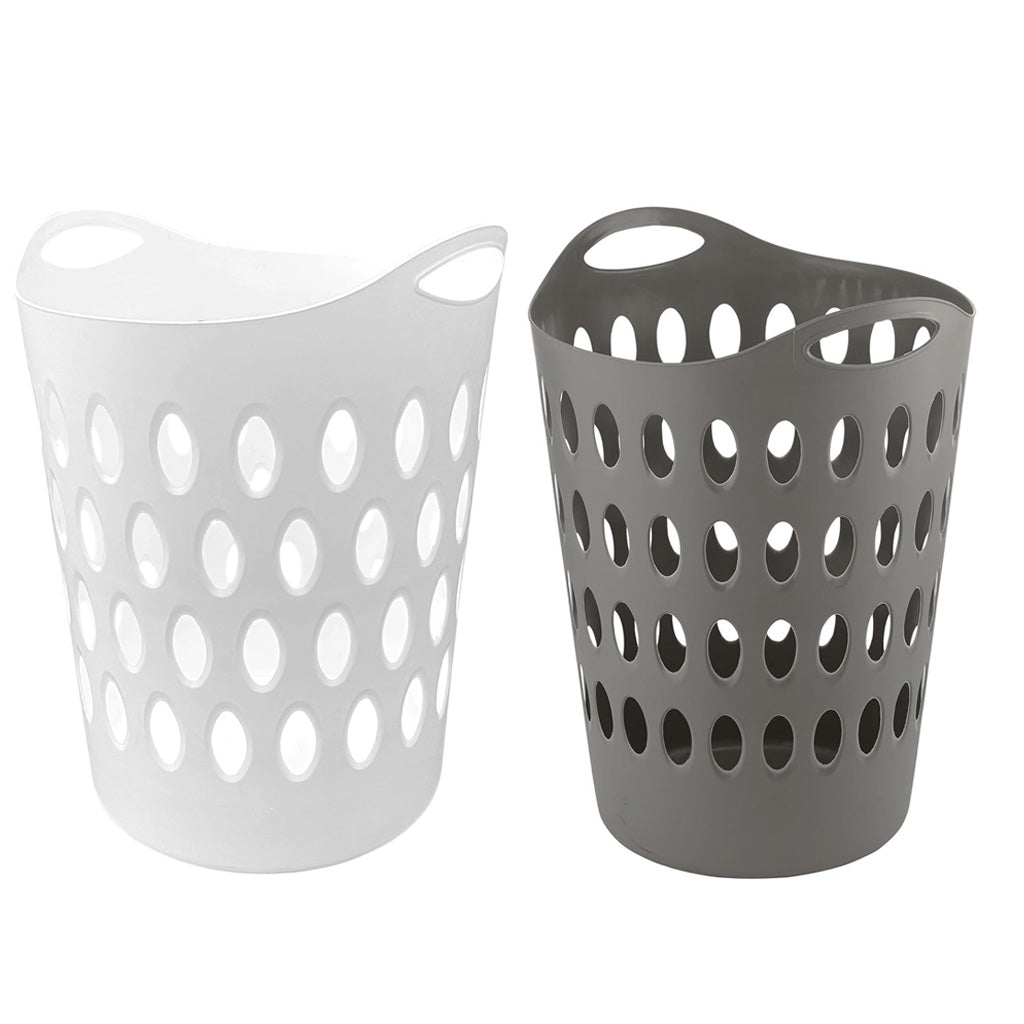 Tall Large Grey & White Flexi Laundry Baskets