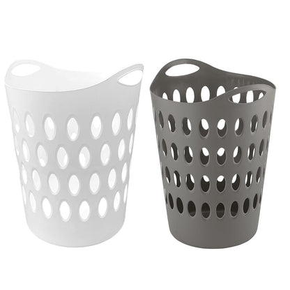 Tall Large Grey & White Flexi Laundry Baskets