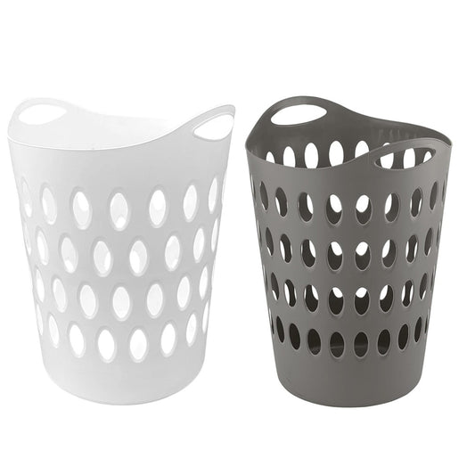 Tall Large Grey & White Flexi Laundry Baskets