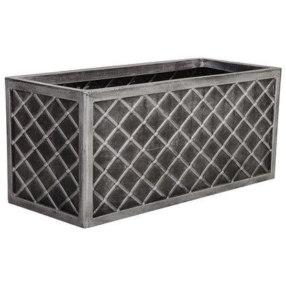 70cm Grey Lazio Stylish Grey Pewter Trough Garden Summer Planter