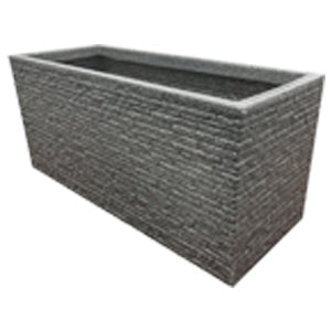 Lazio Effect & Slate Brick Effect Large Garden Flower Planters In Pewter Grey